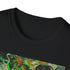 Charcoal crew neck T-shirt with vivid Green Lantern painting in cotton fabric