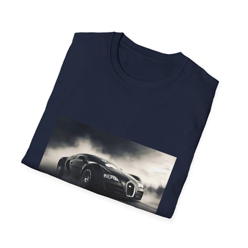 Charcoal cotton T-shirt with vibrant racecar design evokes speed and adventure