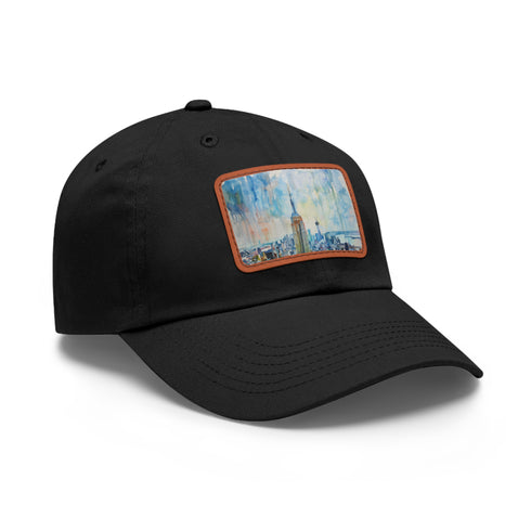 Empire Skyline Splendor Cap in White with Light Brown Rectangle Patch