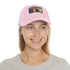 Aniston Aura Watercolor Cap in White with Light Brown patch.