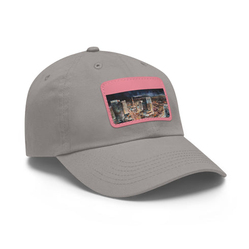 Vibrant Vegas nightlife baseball cap with iconic skyline design.