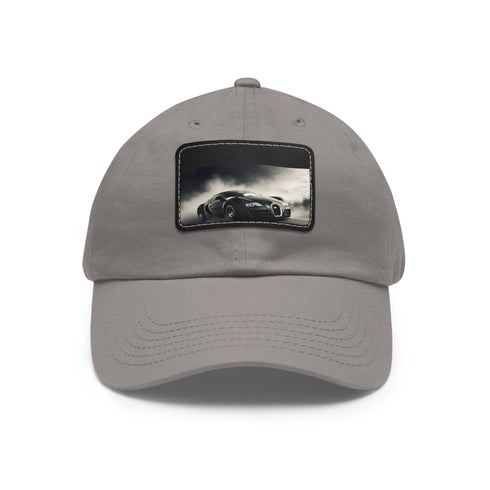 Bugatti Speedster Cap in white with light brown patch, rectangular shape.