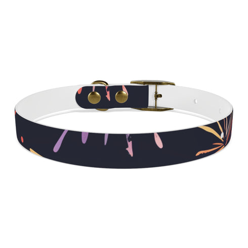 Festive Fireworks Dog Collar with Vibrant Colors and Seamless Pattern