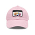 White cotton baseball hat with adorable Labrador design.