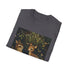 Charcoal cotton t-shirt with woodland creatures graphic for outdoor adventures