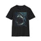 Cotton charcoal t-shirt featuring bold jaws painting crew neck summer style
