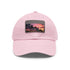 Miami Sunset Horizon Baseball Cap in White with Light Brown Rectangle Patch