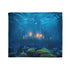 Sunken City Glowing through Coral Reef Plush Fleece Throw Blanket