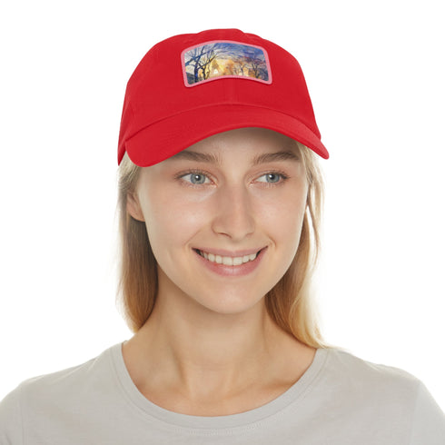 Eiffel Tower watercolor baseball cap with Parisian charm.