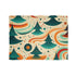 Marine blue sublimation blanket with retro 70s groovy pattern.