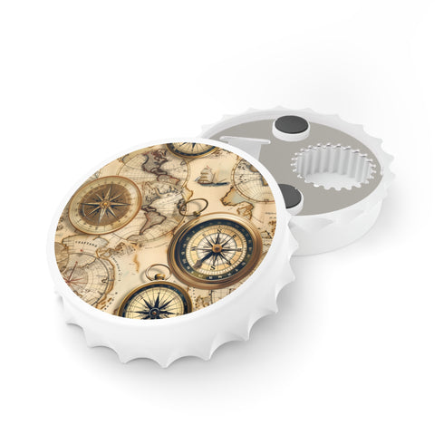 Vintage Maps bottle opener with intricate cartography design, perfect for history buffs.