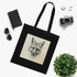 Angular Fox Tote Bag in Black Cotton - Geometric Fox Design