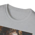 Charcoal cotton T-shirt featuring vibrant Obi-Wan Kenobi portrait and lightsaber battles