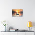 Golden Hour Fisherman Silhouette Sunset Stretched Canvas Wall Art - View 4 | Prints With Passion