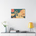 Astronaut Planting Flag on Strange Planet Stretched Canvas Wall Art