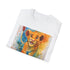 Charcoal cotton T-shirt with playful young Simba crew neck regular fit