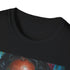 Charcoal cotton crew neck T-shirt featuring Alicia Keys portrait design.