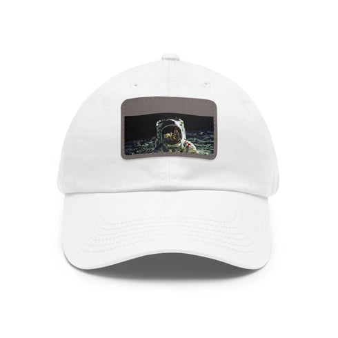 Galactic Adventures White Cotton Rectangle Space Baseball Cap Unisex Vegan Hat