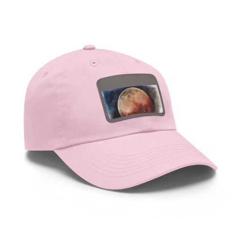 Mars Dreams Watercolor Baseball Cap in White with Light Brown Patch