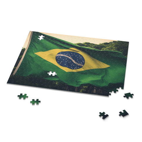 Brazil Flag Jigsaw Puzzle 120 pcs Home & Living Games Travelers Iconic.