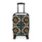 Artisan tile pattern small black travel bag with wanderlust design.