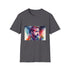Vibrant charcoal cotton crew neck t-shirt with Ryan Gosling watercolor design