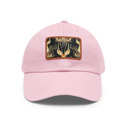 Lucky Jackalope Seamless Baseball Cap in White with Light Brown Patch