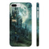 Moonlit castle graphic iPhone 7/8 Plus glossy phone case.