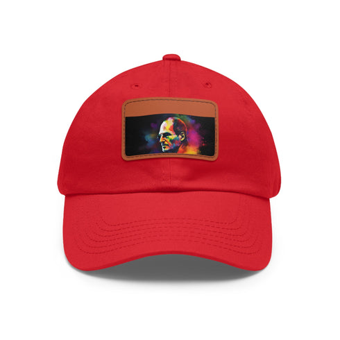 Neon watercolor baseball cap with Steve Jobs inspired design.