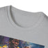 Charcoal T-shirt with vibrant Magic Johnson portrait: perfect for basketball fans.