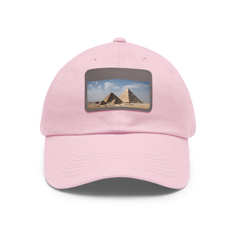White baseball cap with light brown rectangle patch - Giza Glory.