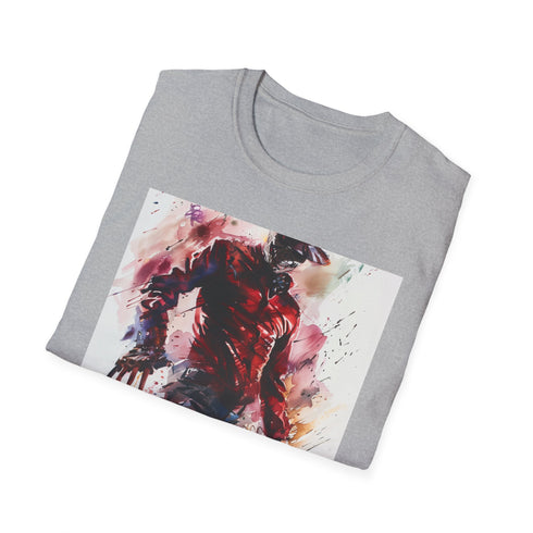Charcoal cotton T-shirt with Freddy Krueger design and crew neck