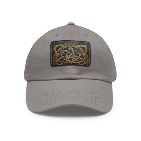 Eternal Elegance Celtic Knot White Cap with Light Brown patch.