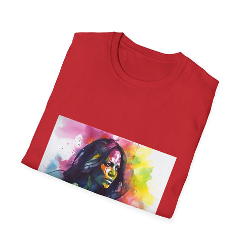 Charcoal crew neck T-shirt with vibrant neon Michelle Obama graphic