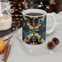 Handcrafted ceramic coffee mug with artisan tiles pattern, 11oz.