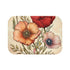 Floral Artistry Bath Mat with Hand-Drawn Flowers for Home Spa.
