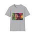 Neon hues cotton crew neck t-shirt with watercolor pattern regular fit