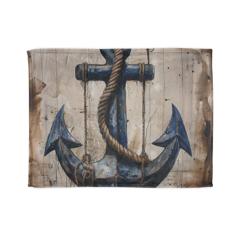 Nautical maritime flags patterned blanket for restful nights by the sea.