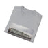Soft charcoal cotton T-shirt with crew neck featuring wintery cityscape design