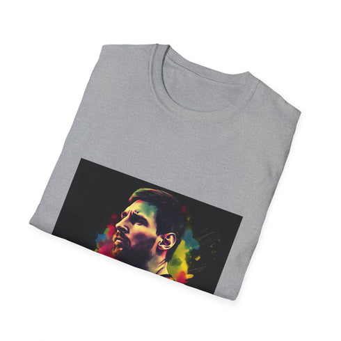 Charcoal cotton T-shirt featuring Messi with iconic number 10 design