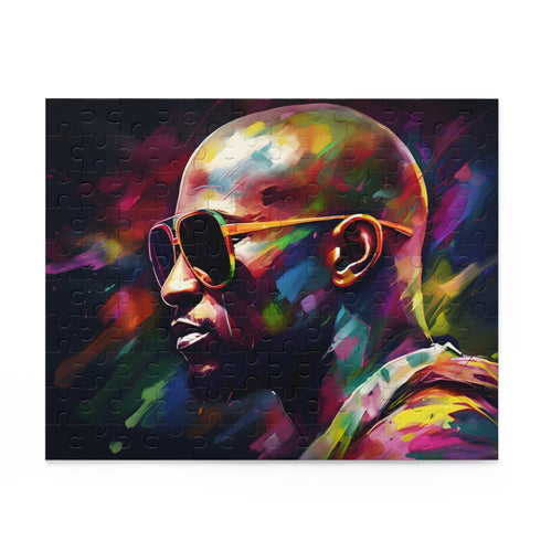 Colorful Floyd Watercolor Sunglasses Puzzle for Boxing Fans and Enthusiasts.
