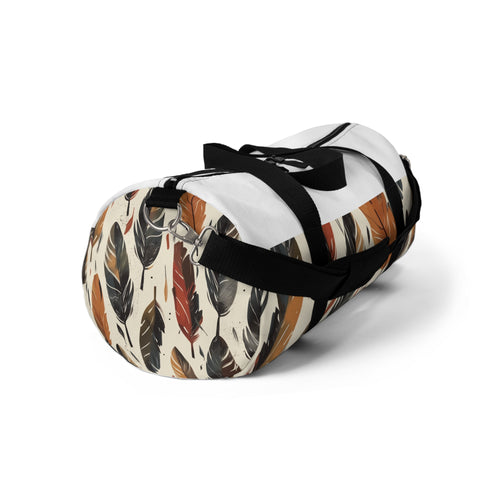 Boho Feather Duffel Bag with All Over Print Design