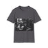 Charcoal cotton crew neck t-shirt with bold Gotham Knight design