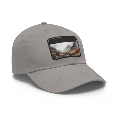 Highland Adventure Baseball Cap in White with Light Brown Patch