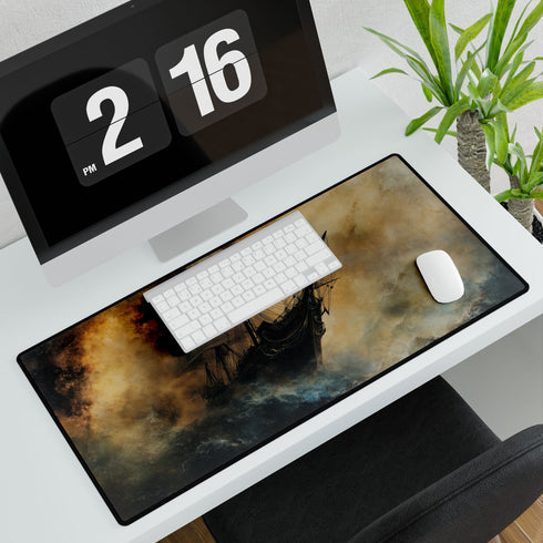 Nebula Phantom Pirate Galleon Gaming XXL Extended Desk Mat – Prints With Passion (View 4)