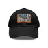 New York Subway watercolor snapback cap with light brown patch.