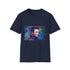 Vibrant charcoal crew neck Elon Musk T-shirt in cotton with neon design