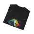 Charcoal cotton crew neck T-shirt with neon Albert Einstein graphic