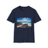 Charcoal cotton T-shirt with vibrant Galapagos Islands design regular fit crew neck