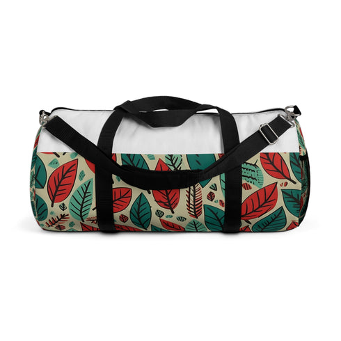 Modern Green Leaf Duffel Bag with vibrant leaf pattern and funky texture.